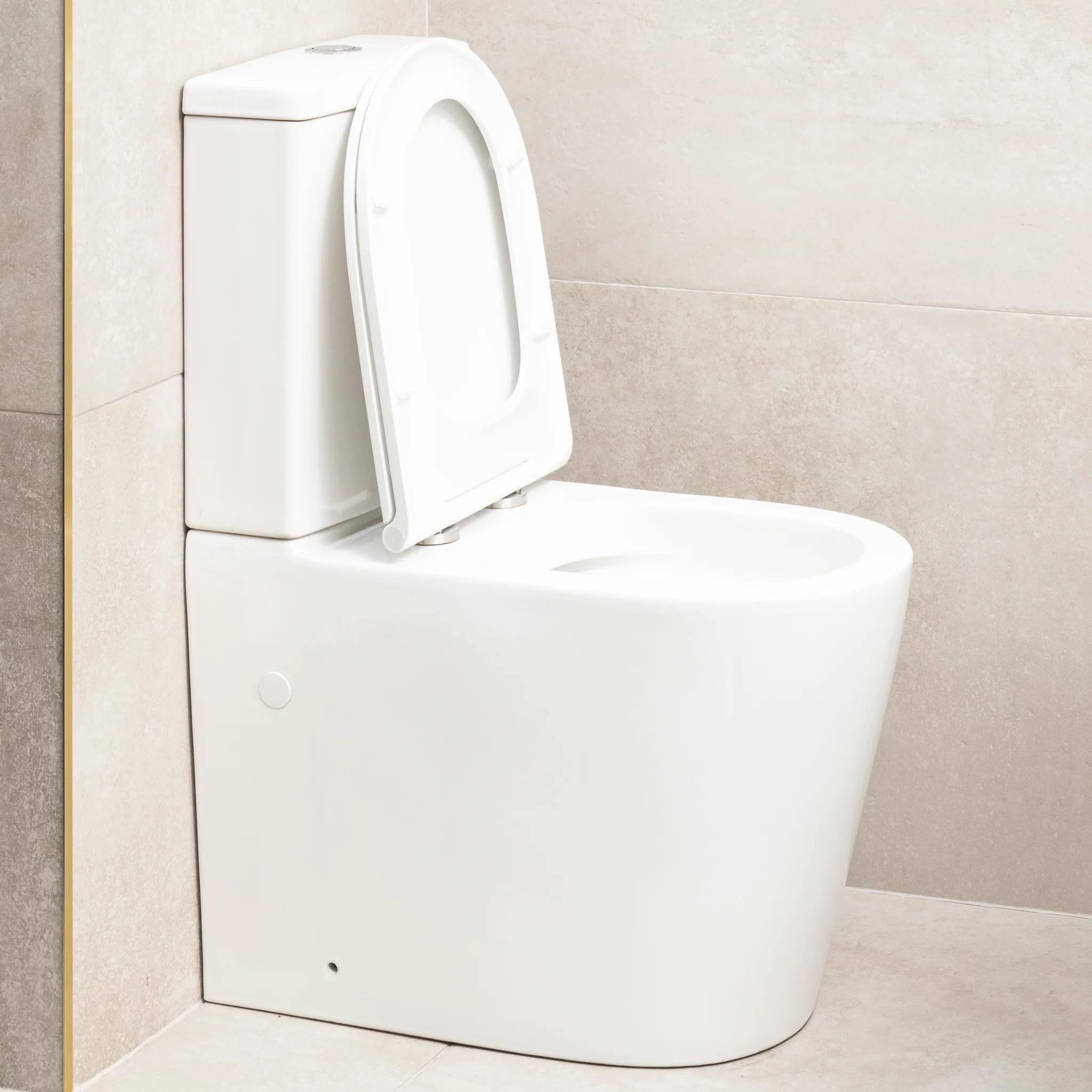 Tiffalo Rimless Back to Wall Toilet Suite | Gloss White | - Image 11