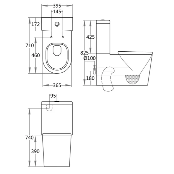 Tiffalo Rimless Back to Wall Toilet Suite | Gloss White | - Image 12