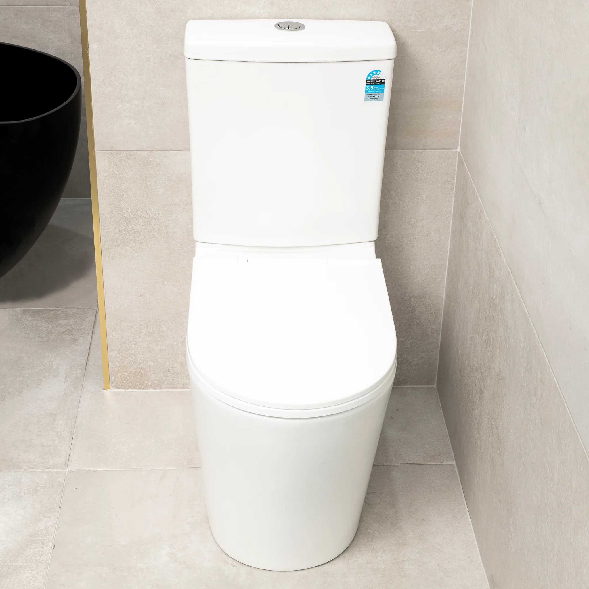 Tiffalo Rimless Back to Wall Toilet Suite | Gloss White | - Image 3
