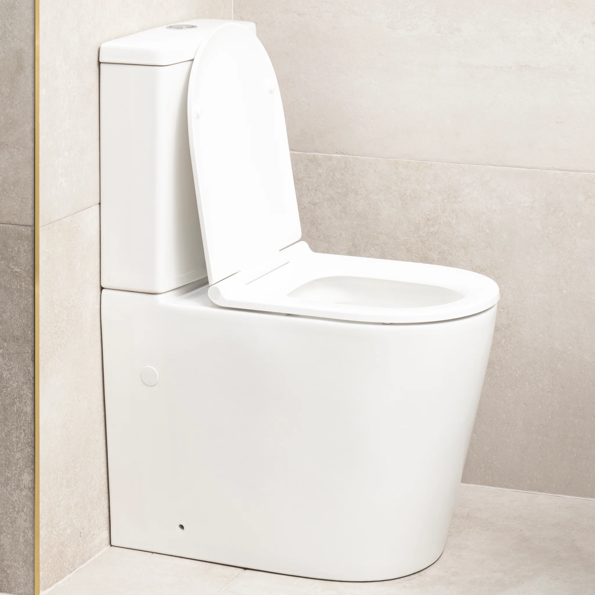 Tiffalo Rimless Back to Wall Toilet Suite | Gloss White | - Image 4