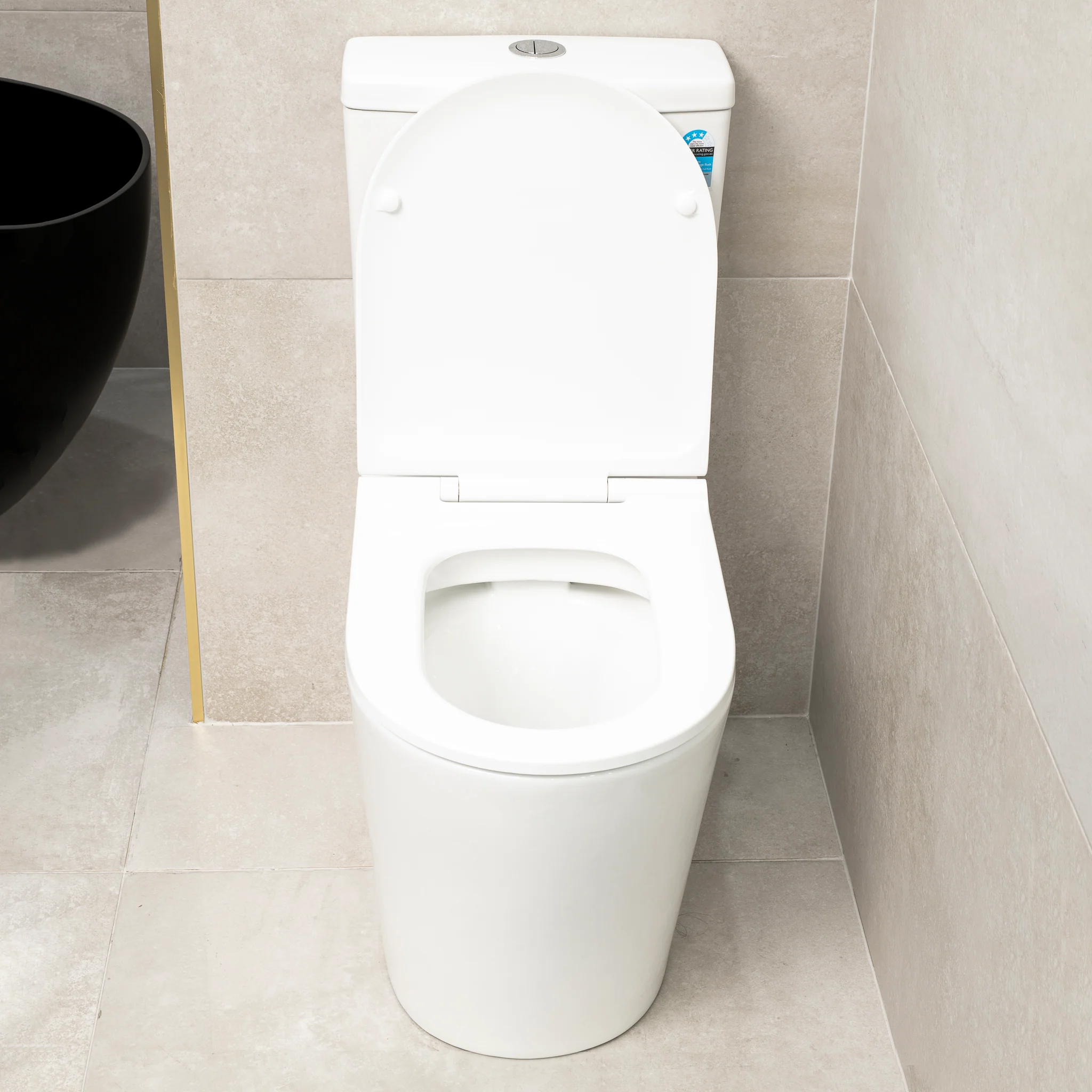 Tiffalo Rimless Back to Wall Toilet Suite | Gloss White | - Image 5