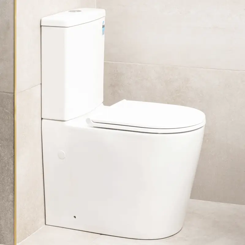Tiffalo Rimless Back to Wall Toilet Suite | Gloss White | - Image 6