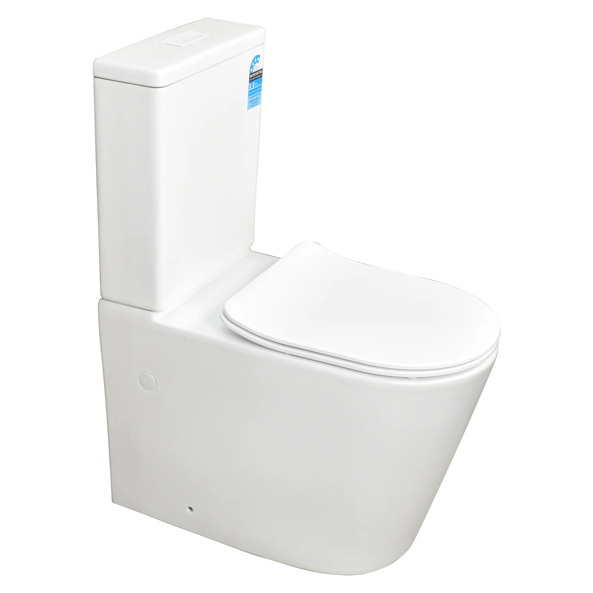 Tiffalo Rimless Back to Wall Toilet Suite, Matte White