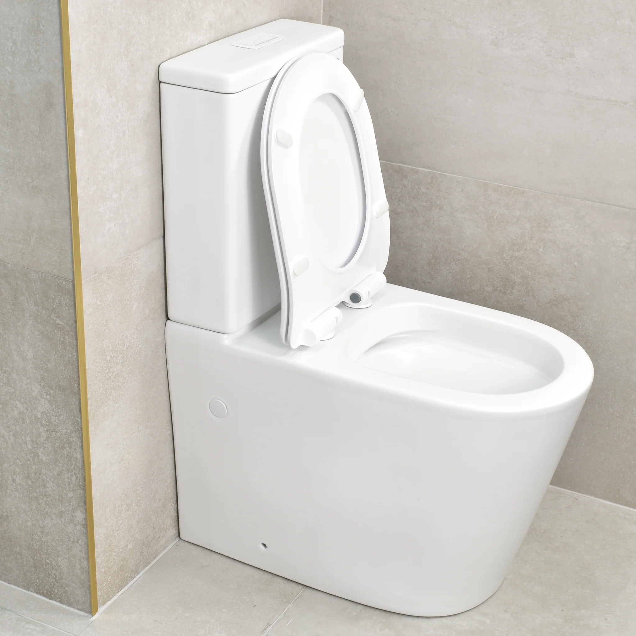 Tiffalo Rimless Back to Wall Toilet Suite, Matte White - Image 5