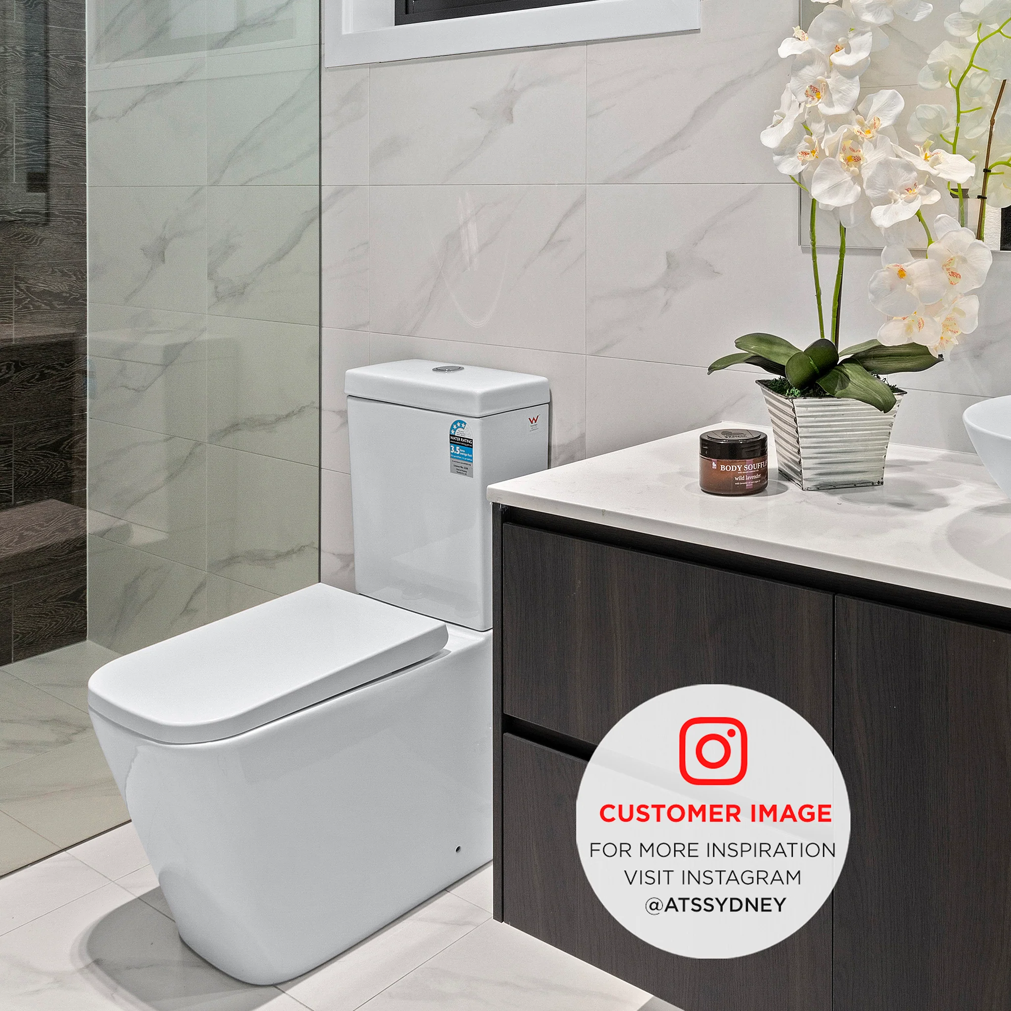 Tiffany Back to Wall Toilet Suite | Gloss White | - Image 3