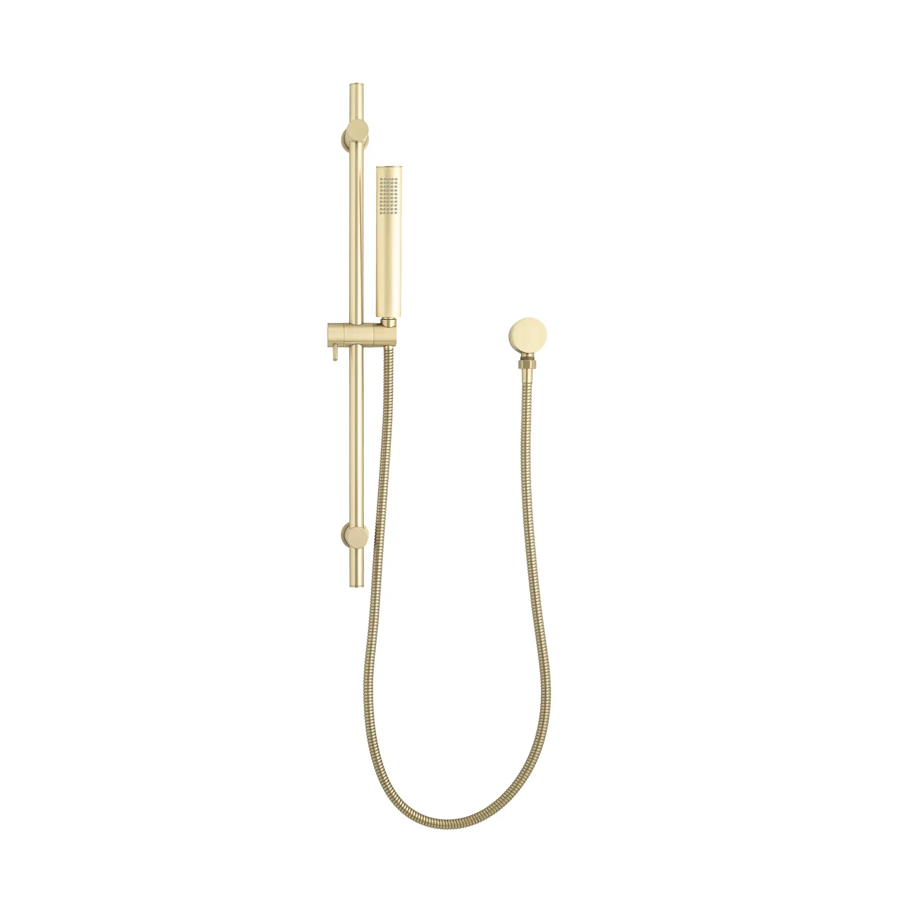 Tube Round Hand Shower on Rail, Brushed Brass (Gold) - Image 2