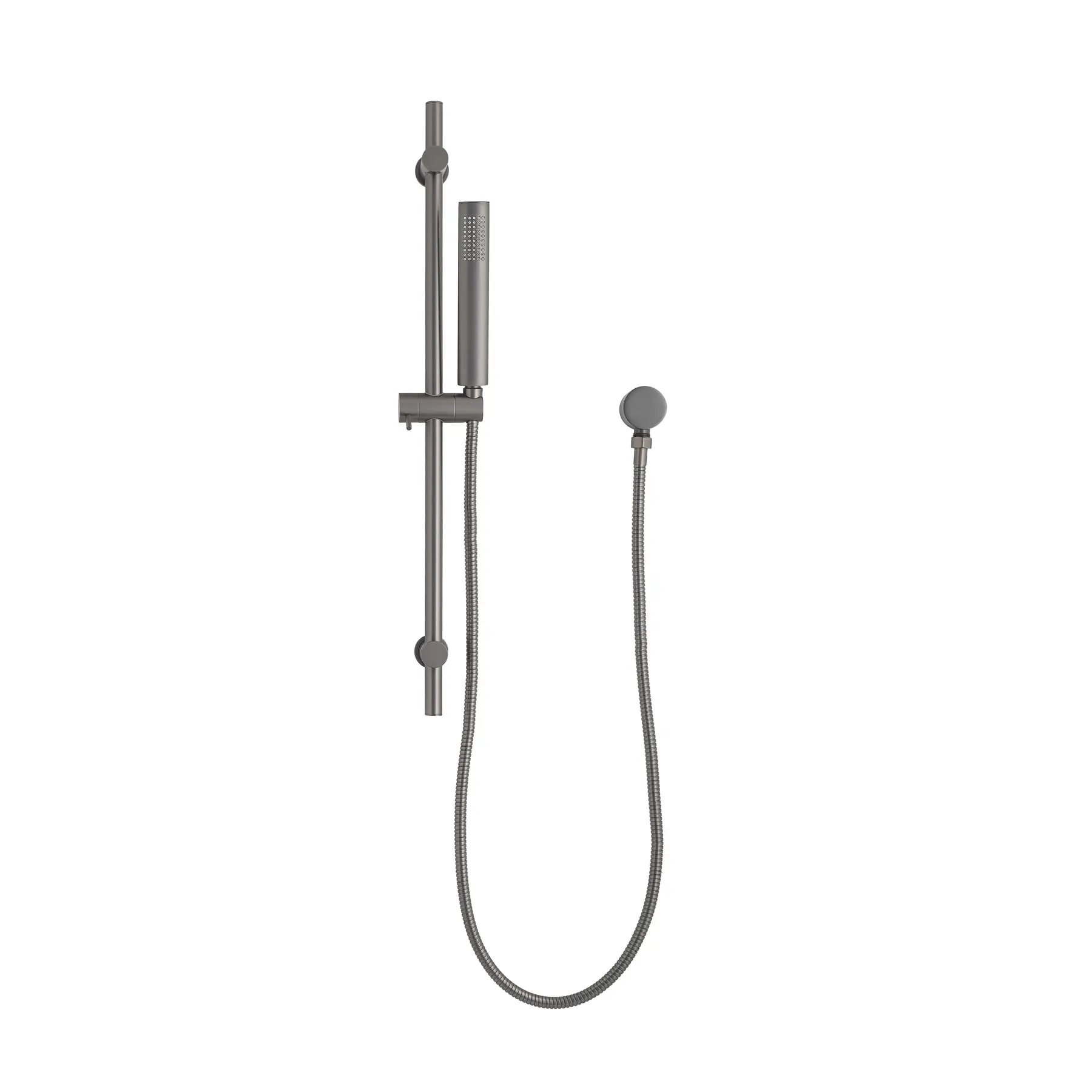 Tube Round Hand Shower on Rail, Brushed Gunmetal - Image 2