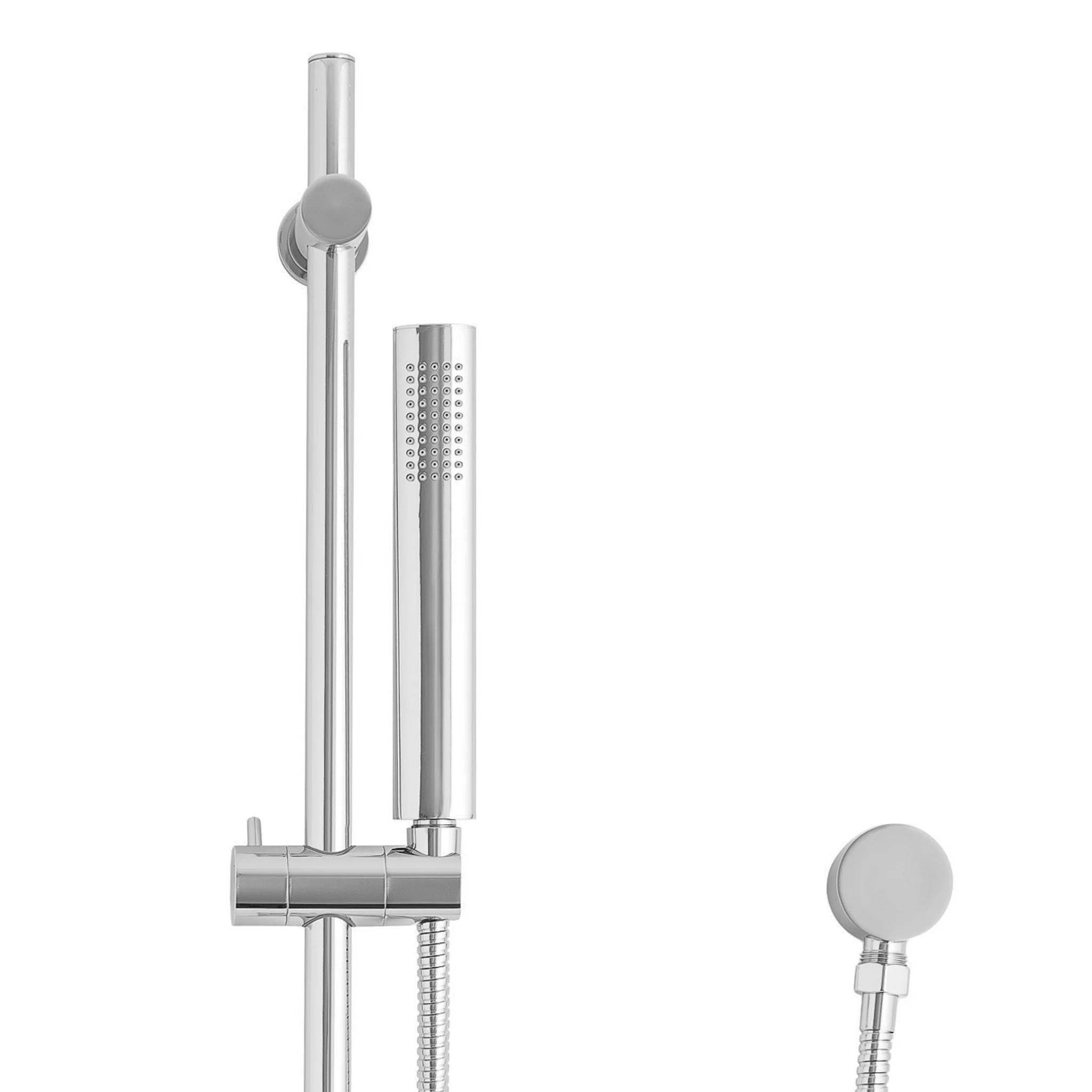 Tube Round Hand Shower on Rail, Polished Chrome - Image 3