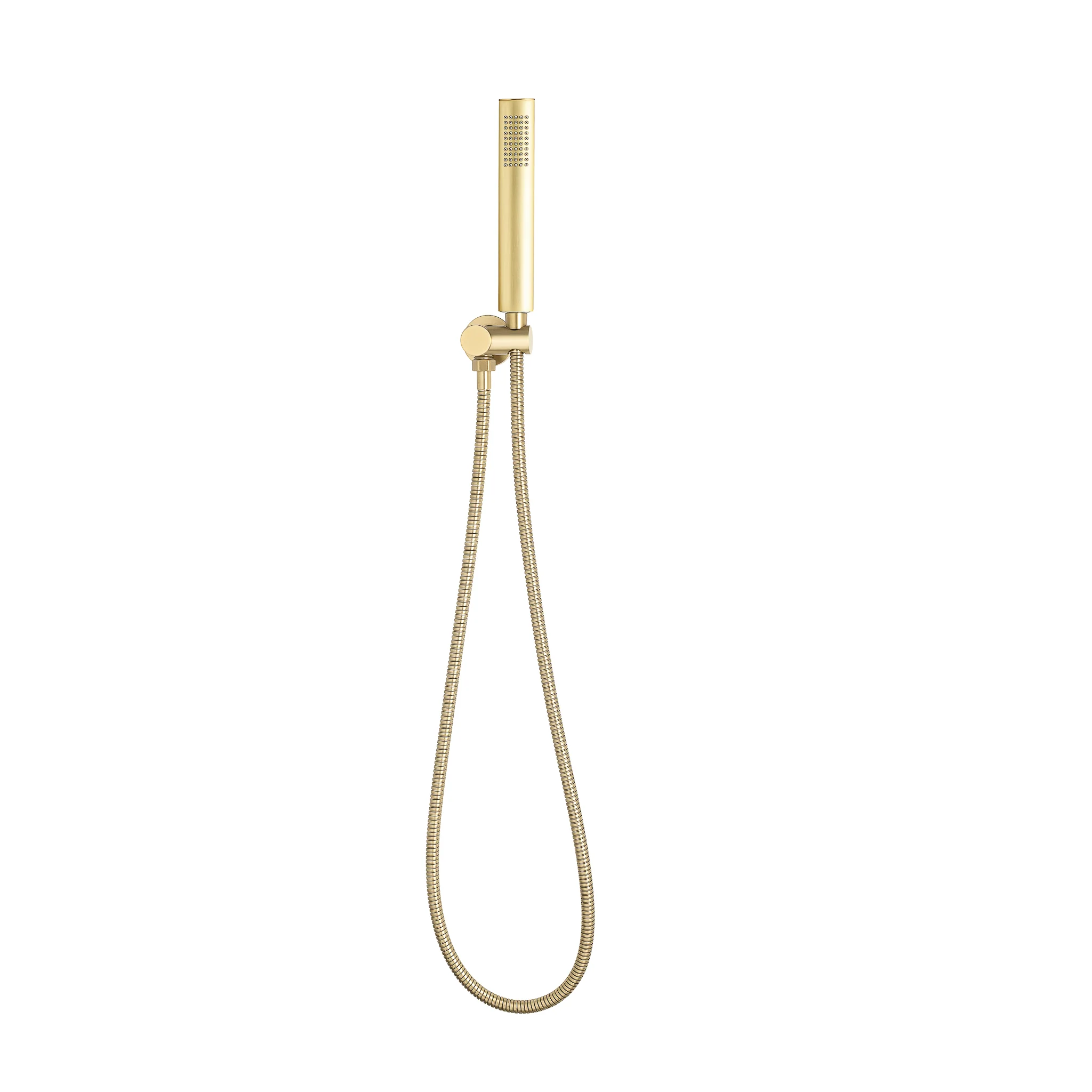Tube Round Hand Shower with Holder, Brushed Brass (Gold) - Image 2