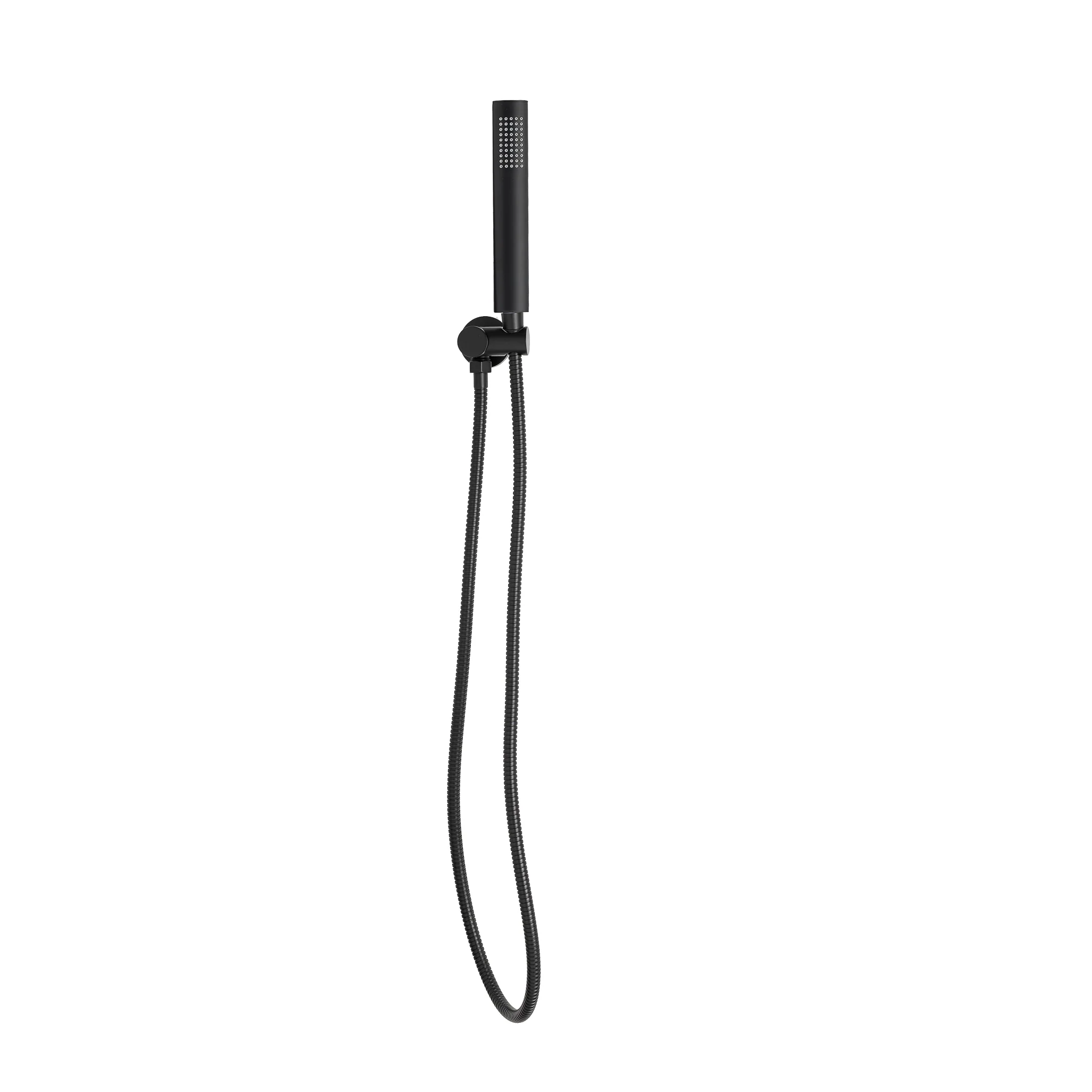 Tube Round Hand Shower with Holder, Matte Black - Image 2