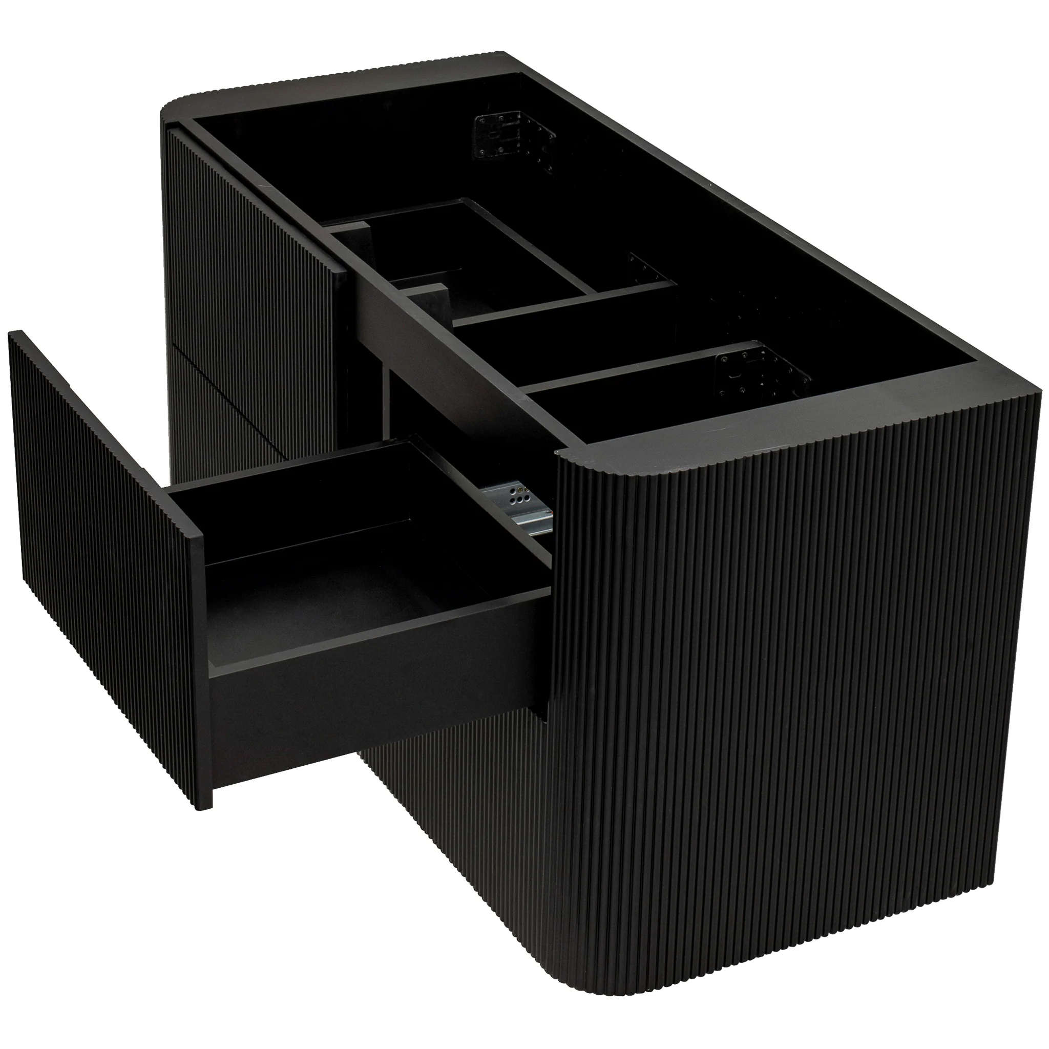 *Clearance* Tura Groove 1200mm Curved Wall Hung Vanity Cabinet, Matte Black - Image 14