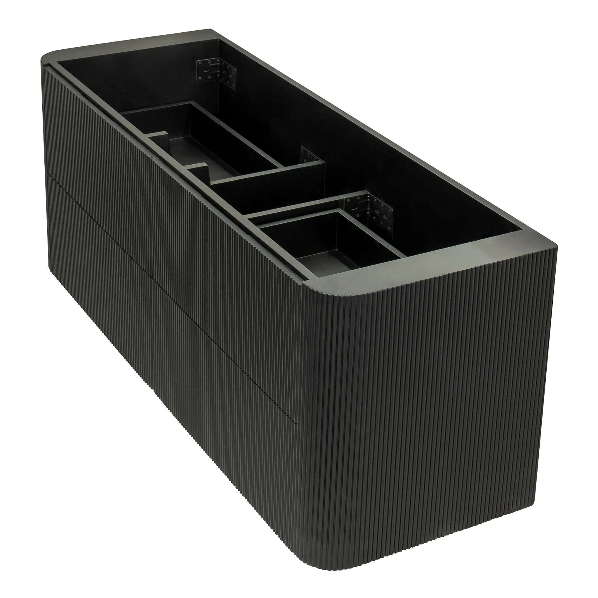 *Clearance* Tura Groove 1500mm Curved Wall Hung Vanity Cabinet, Matte Black - Image 11