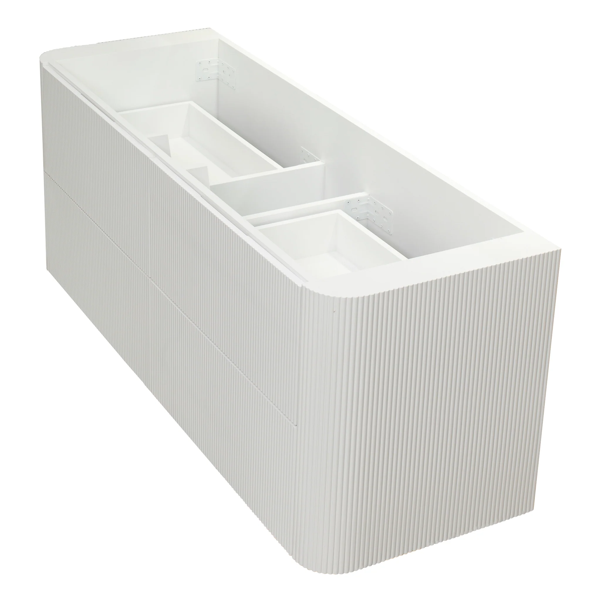 *Clearance* Tura Groove 1500mm Curved Wall Hung Vanity Cabinet, Matte White - Image 12