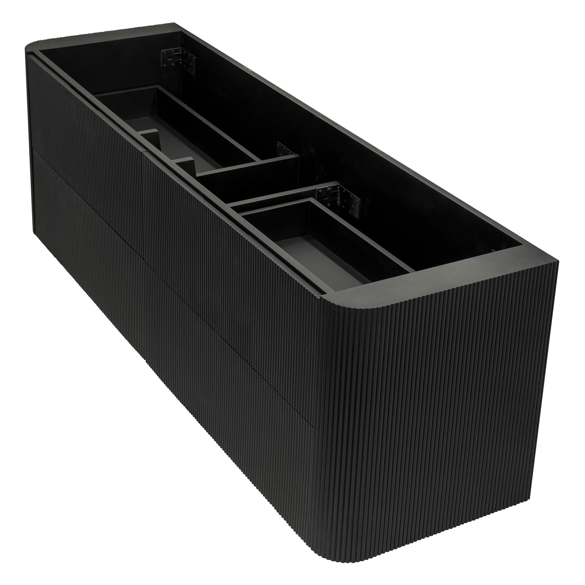 *Clearance* Tura Groove 1800mm Curved Wall Hung Vanity Cabinet, Matte Black - Image 13