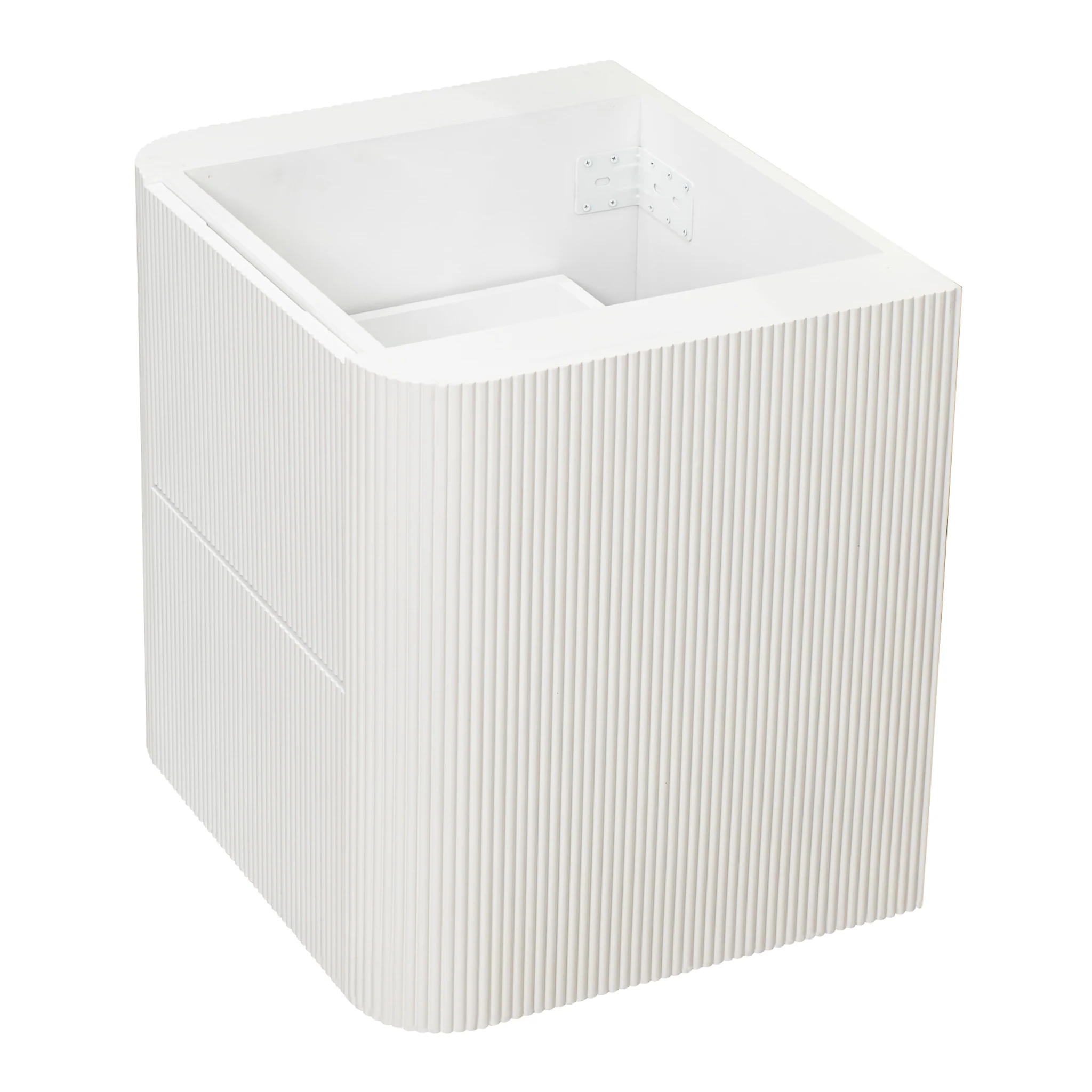 *Clearance* Tura Groove 600mm Curved Wall Hung Vanity Cabinet, Matte White - Image 18