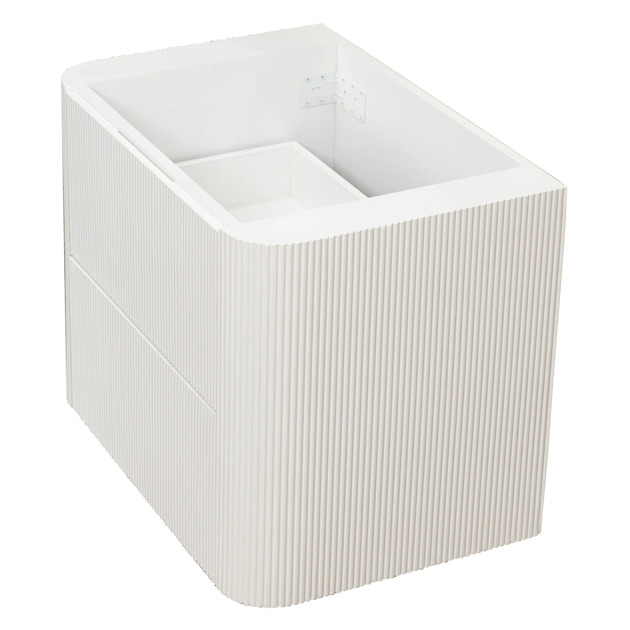 *Clearance* Tura Groove 750mm Curved Wall Hung Vanity Cabinet, Matte White - Image 16