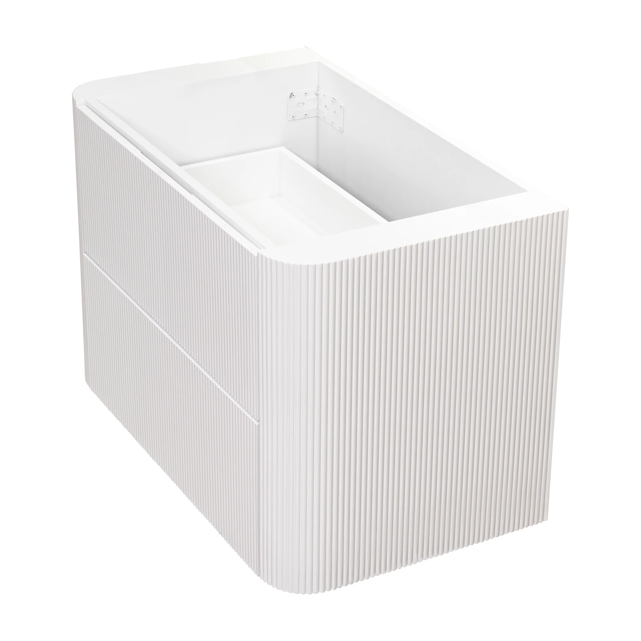 *Clearance* Tura Groove 900mm Curved Wall Hung Vanity Cabinet, Matte White - Image 11