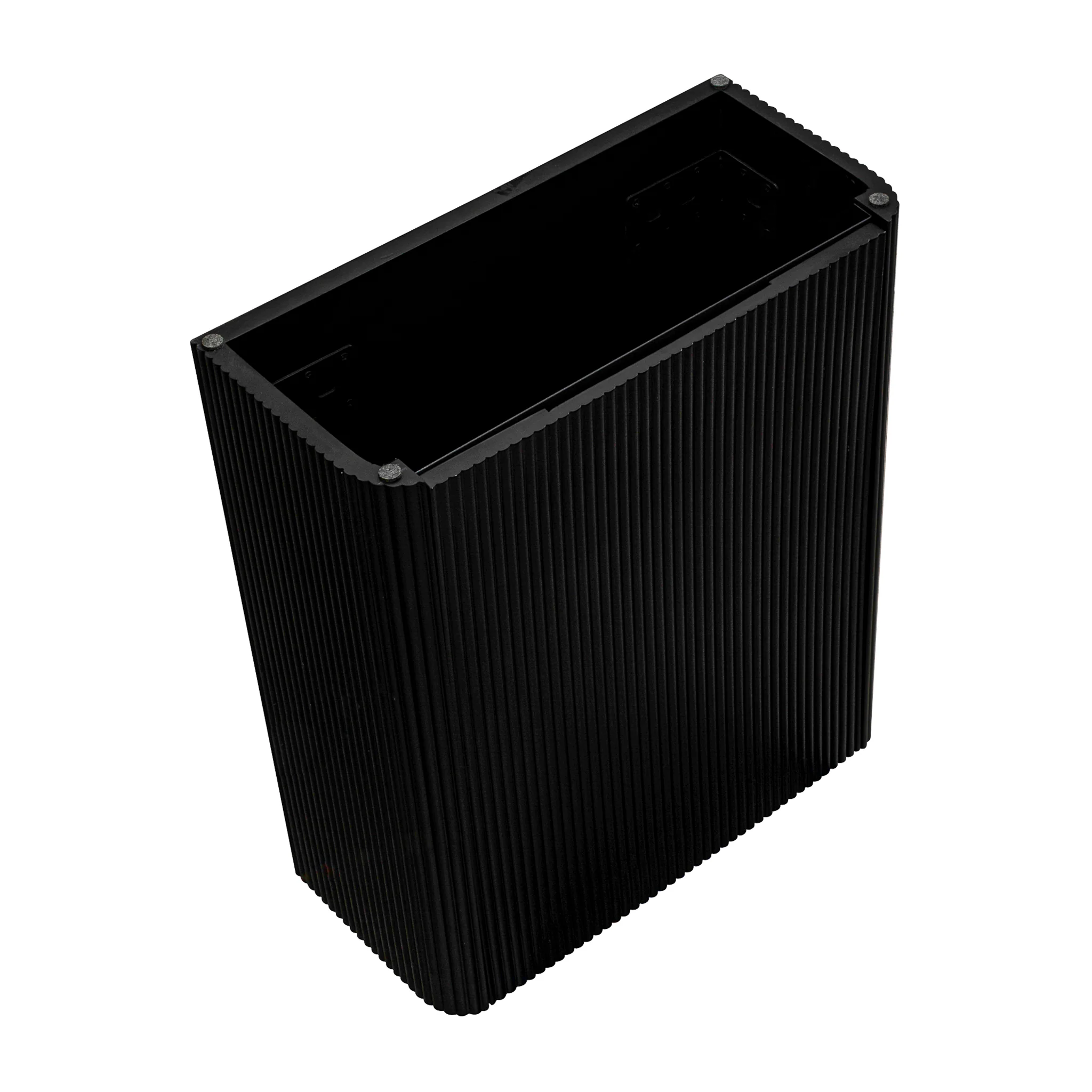 *Clearance* Tura Groove Petite 500mm Curved Wall Hung Slim Vanity Cabinet, Matte Black - Image 7