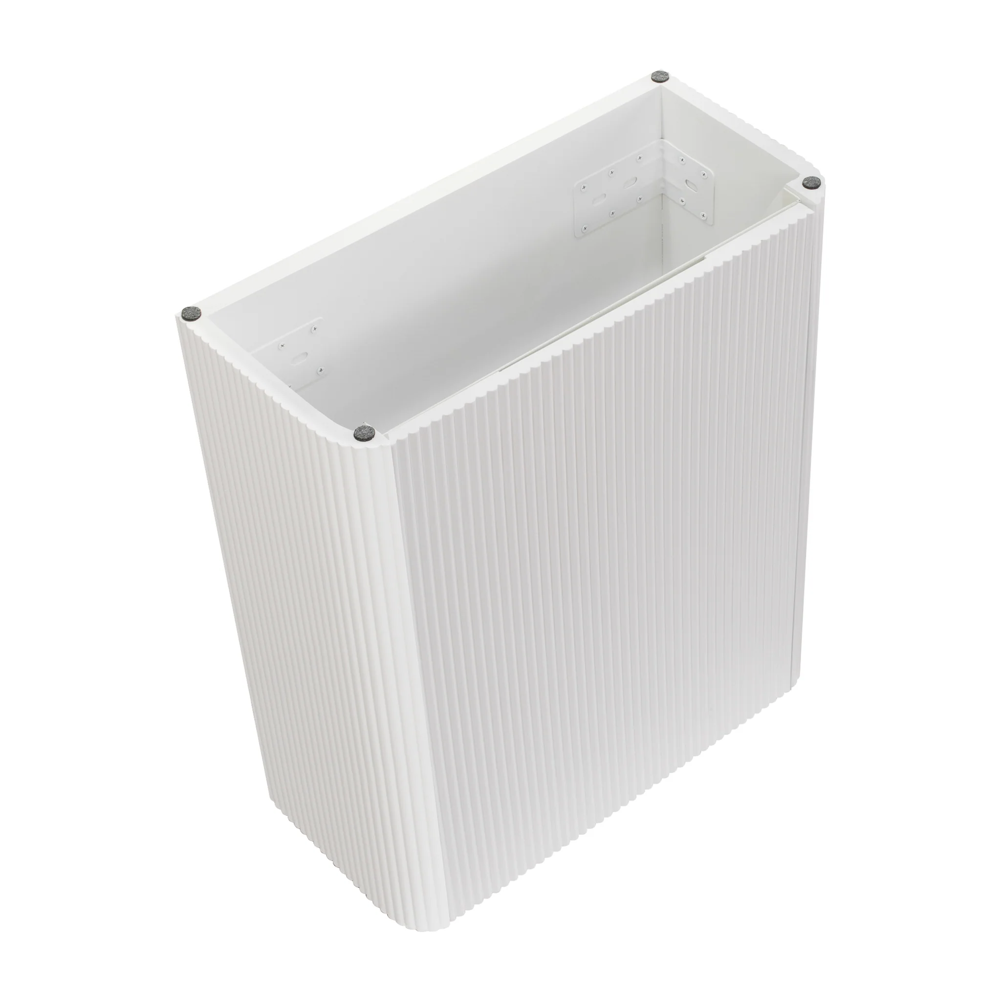 *Clearance* Tura Groove Petite 500mm Curved Wall Hung Slim Vanity Cabinet, Matte White - Image 7