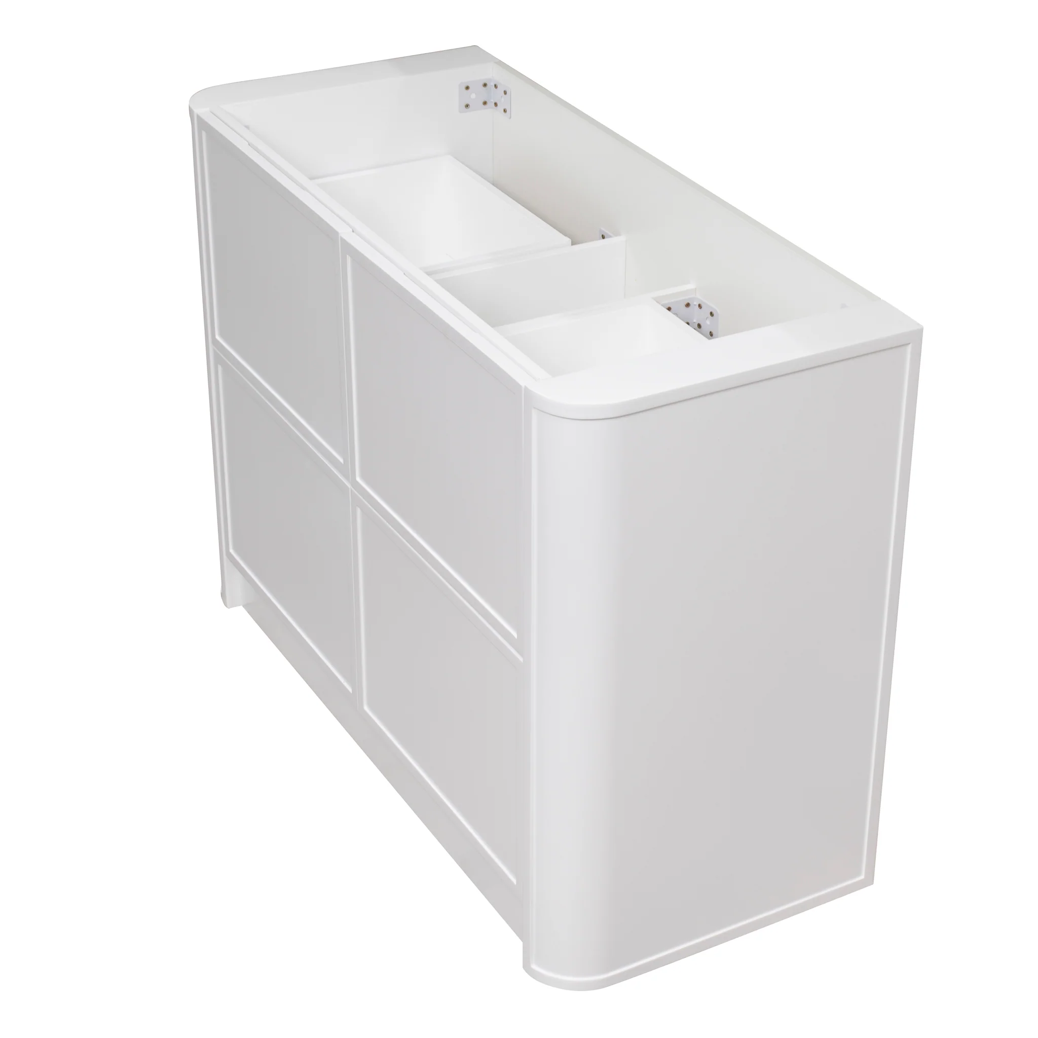 Tura Shaker 1200mm Curved Floorstanding Vanity Cabinet, Matte White - Image 11