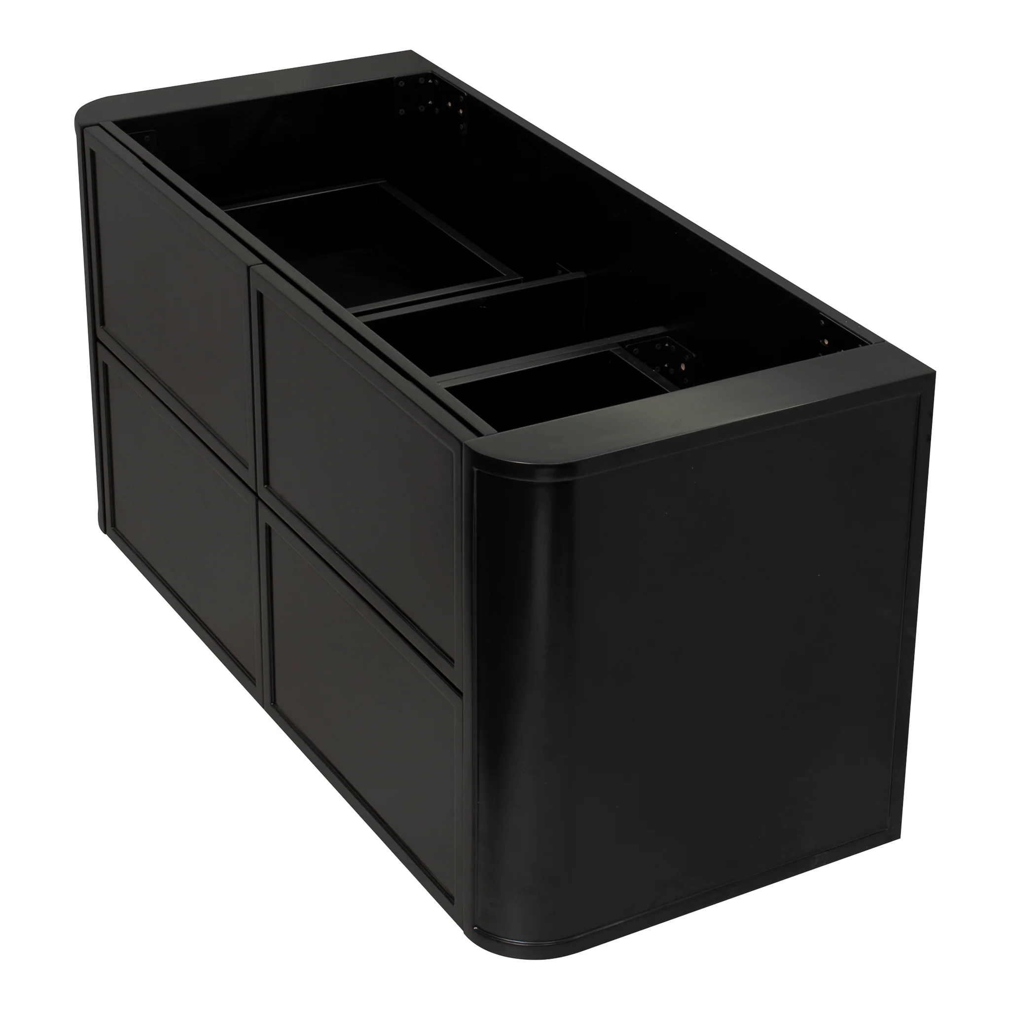 Tura Shaker 1200mm Curved Wall Hung Vanity Cabinet, Matte Black - Image 10