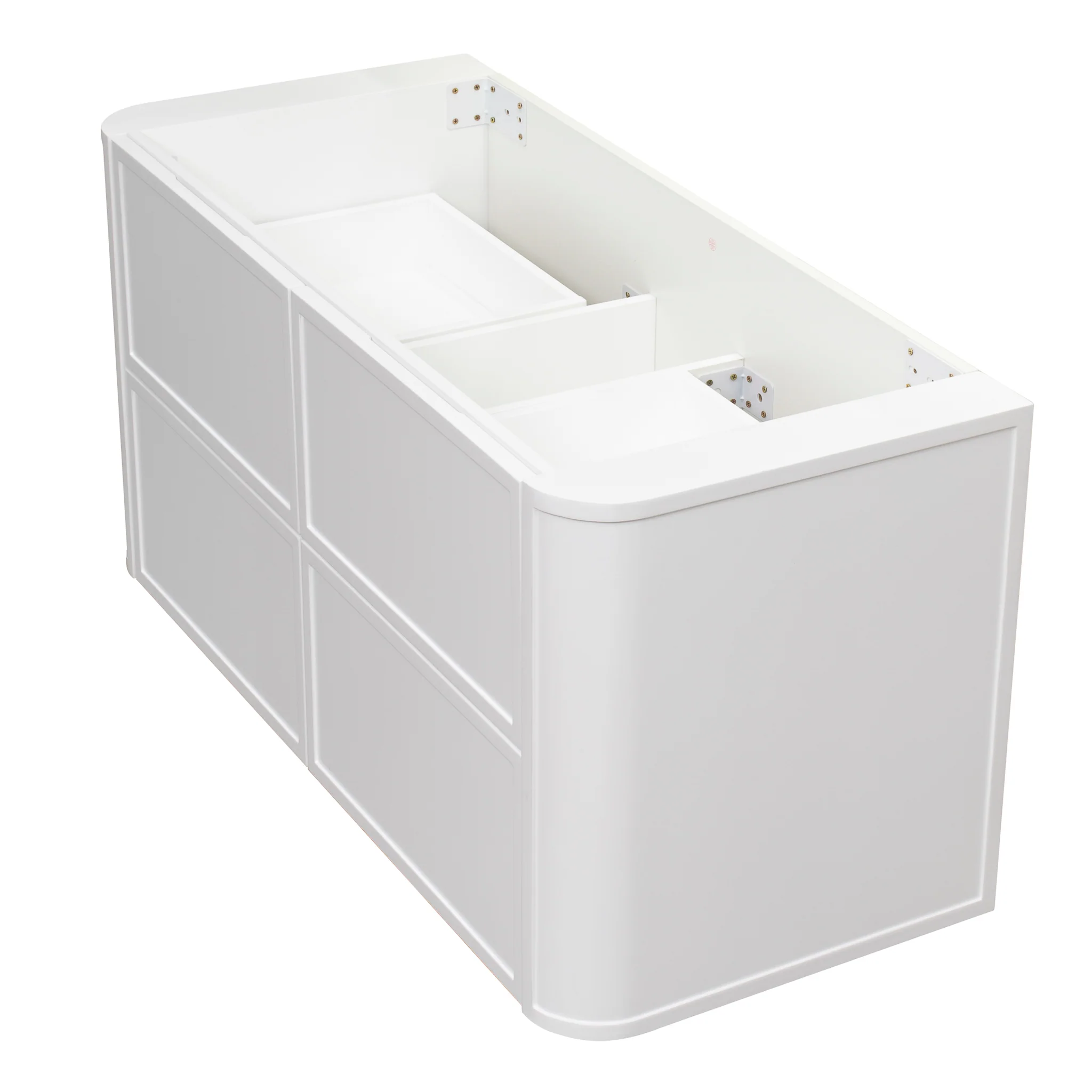 Tura Shaker 1200mm Curved Wall Hung Vanity Cabinet, Matte White - Image 10