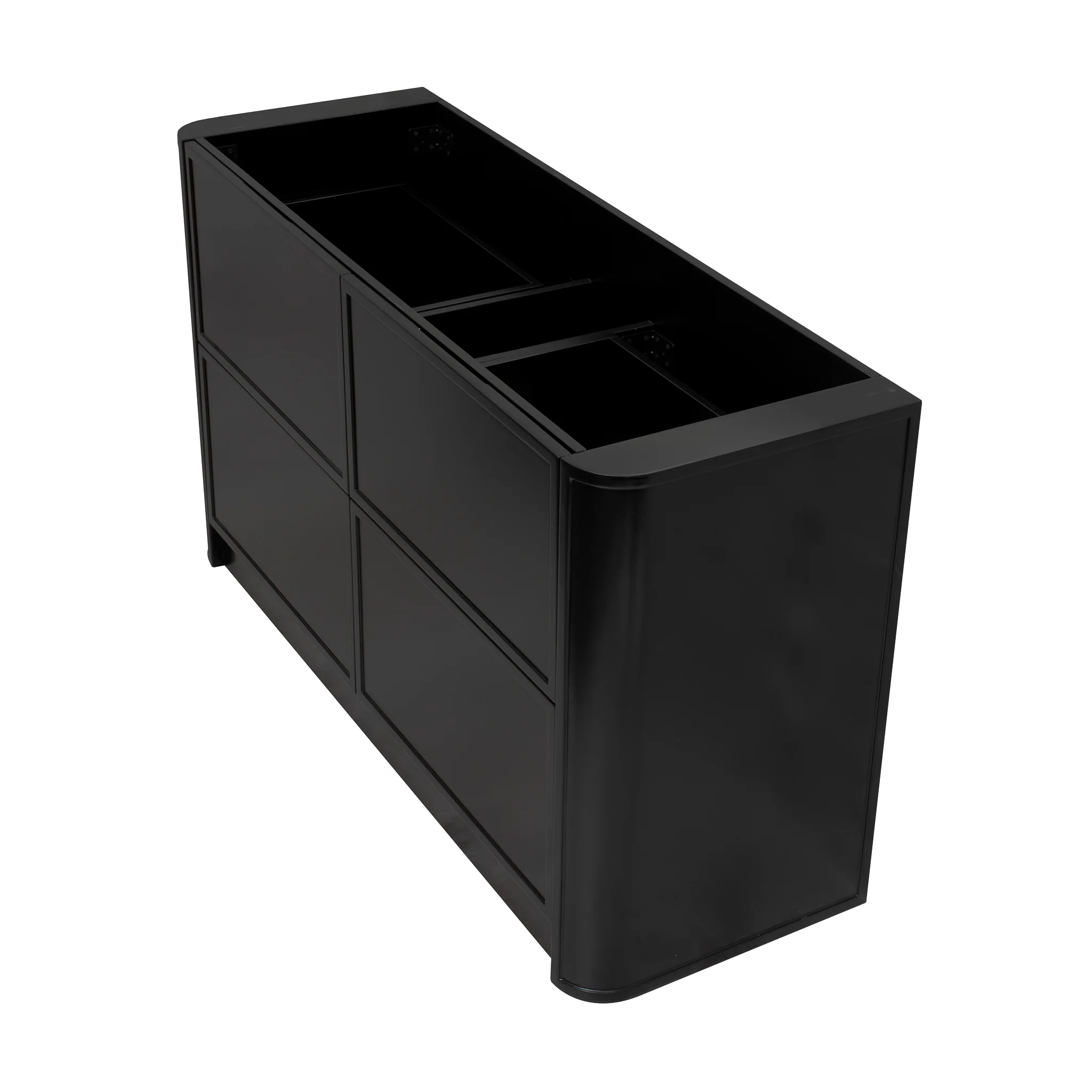 Tura Shaker 1500mm Curved Floorstanding Vanity Cabinet, Matte Black - Image 11