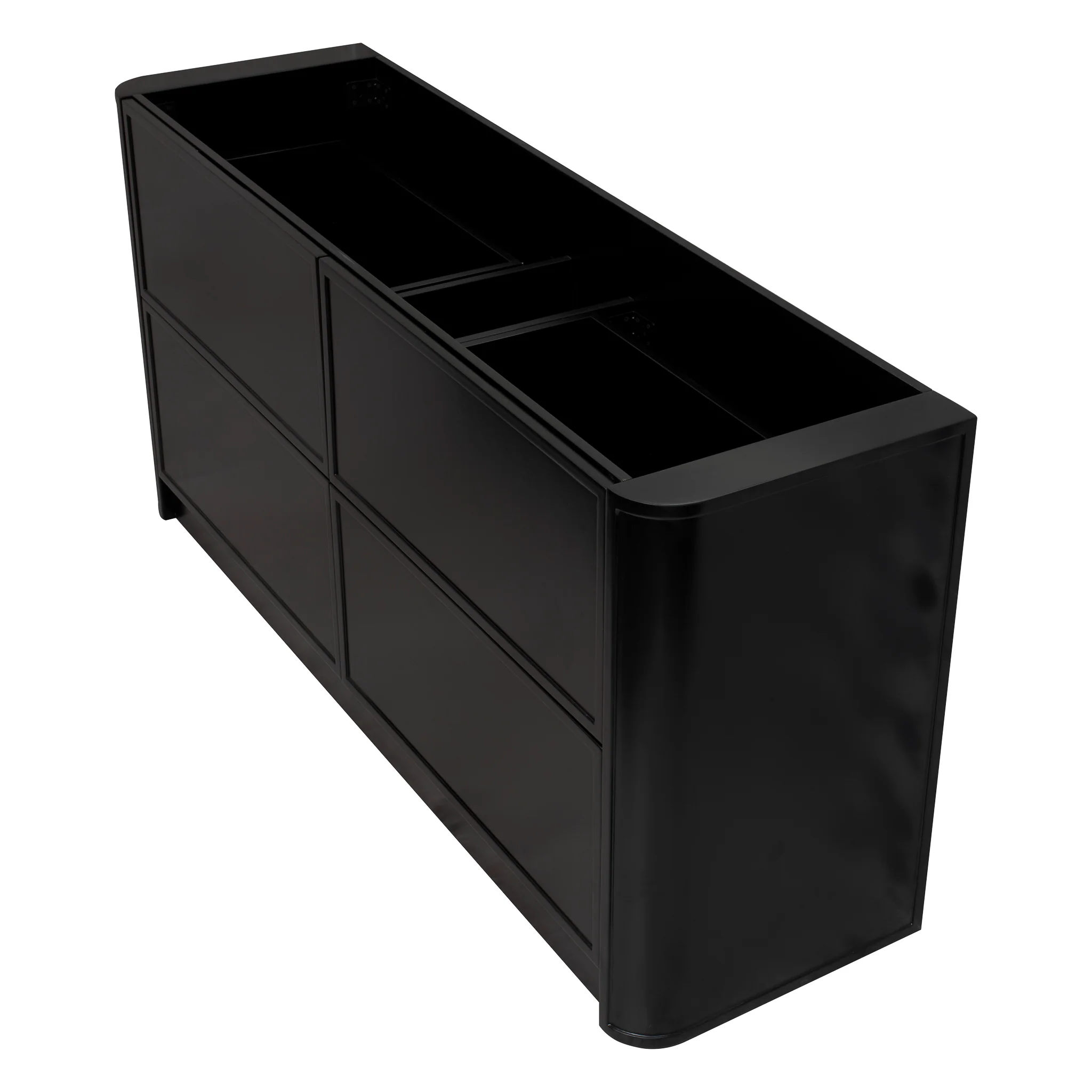 Tura Shaker 1800mm Curved Floorstanding Vanity Cabinet, Matte Black - Image 11