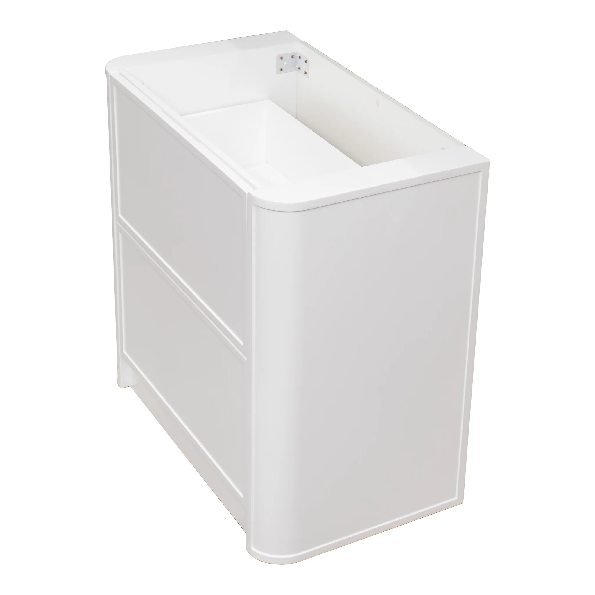 Tura Shaker 900mm Curved Floorstanding Vanity Cabinet, Matte White - Image 11
