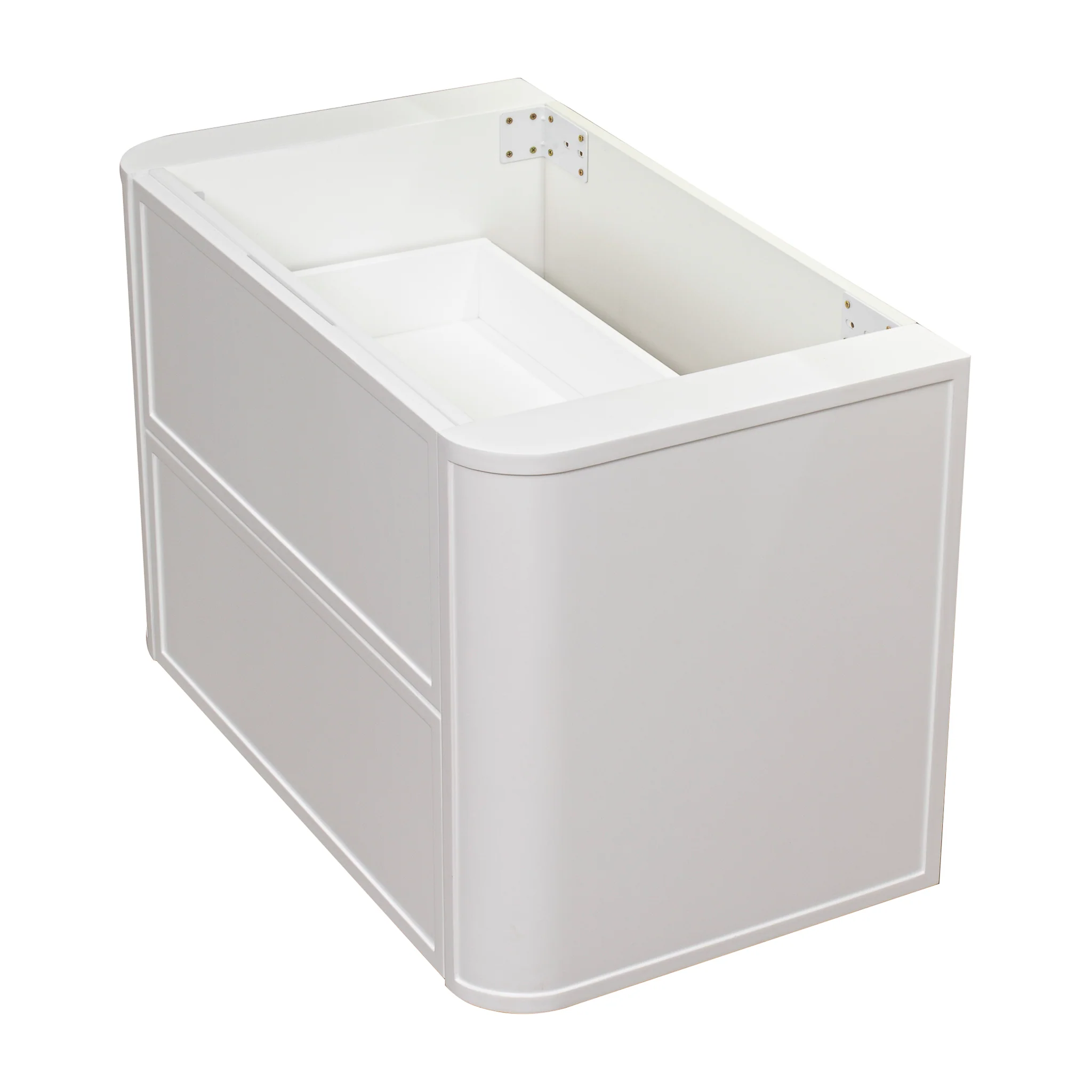 Tura Shaker 900mm Curved Wall Hung Vanity Cabinet, Matte White - Image 8