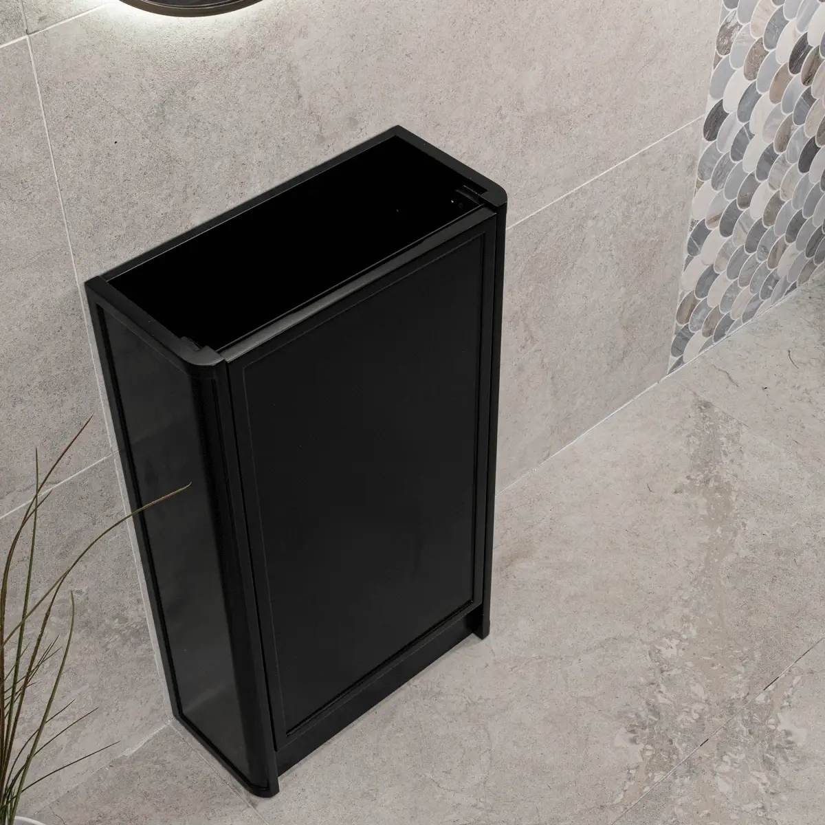 Tura Shaker Petite 500mm Curved Floorstanding Slim Vanity Cabinet, Matte Black - Image 4