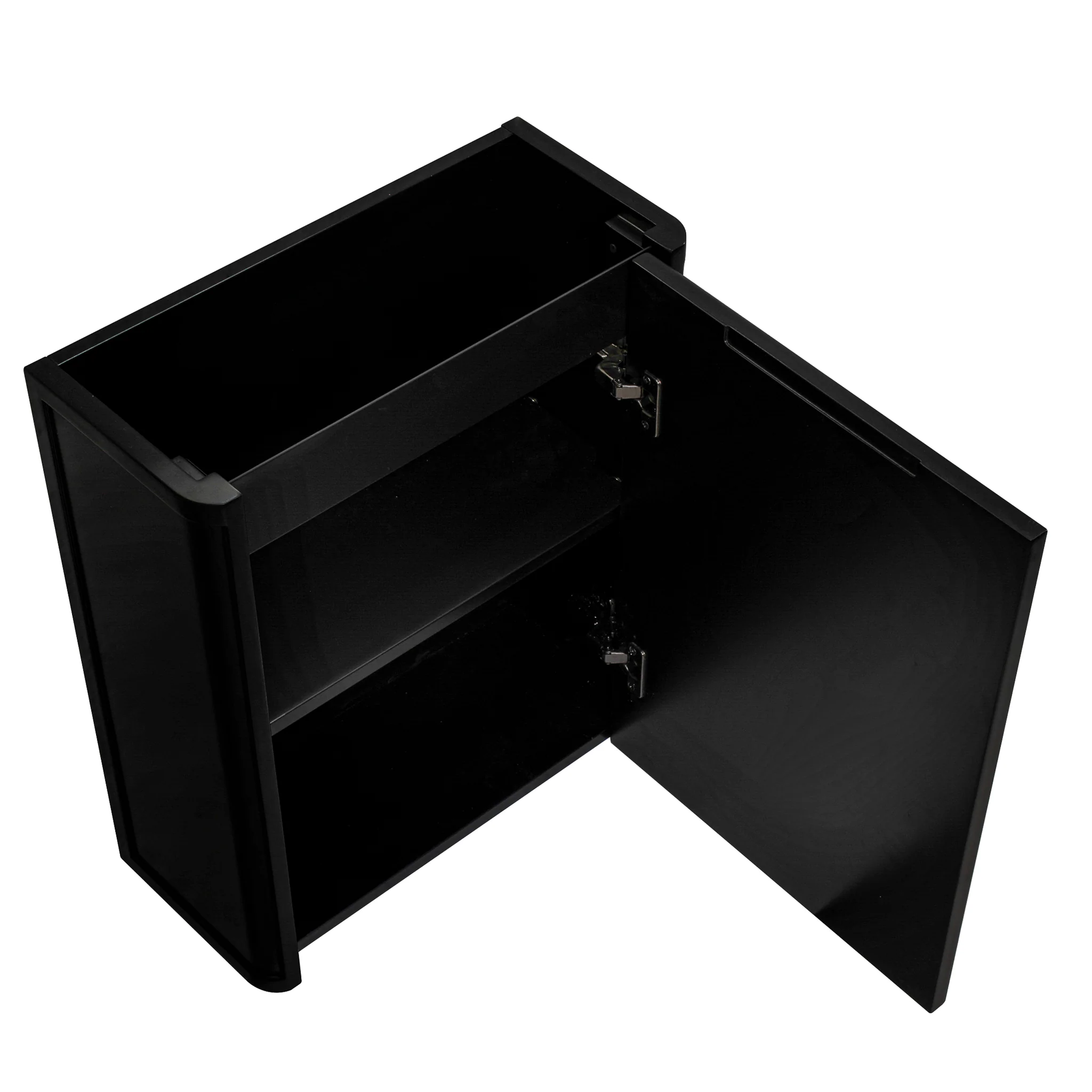 Tura Shaker Petite 500mm Curved Wall Hung Slim Vanity Cabinet, Matte Black - Image 8
