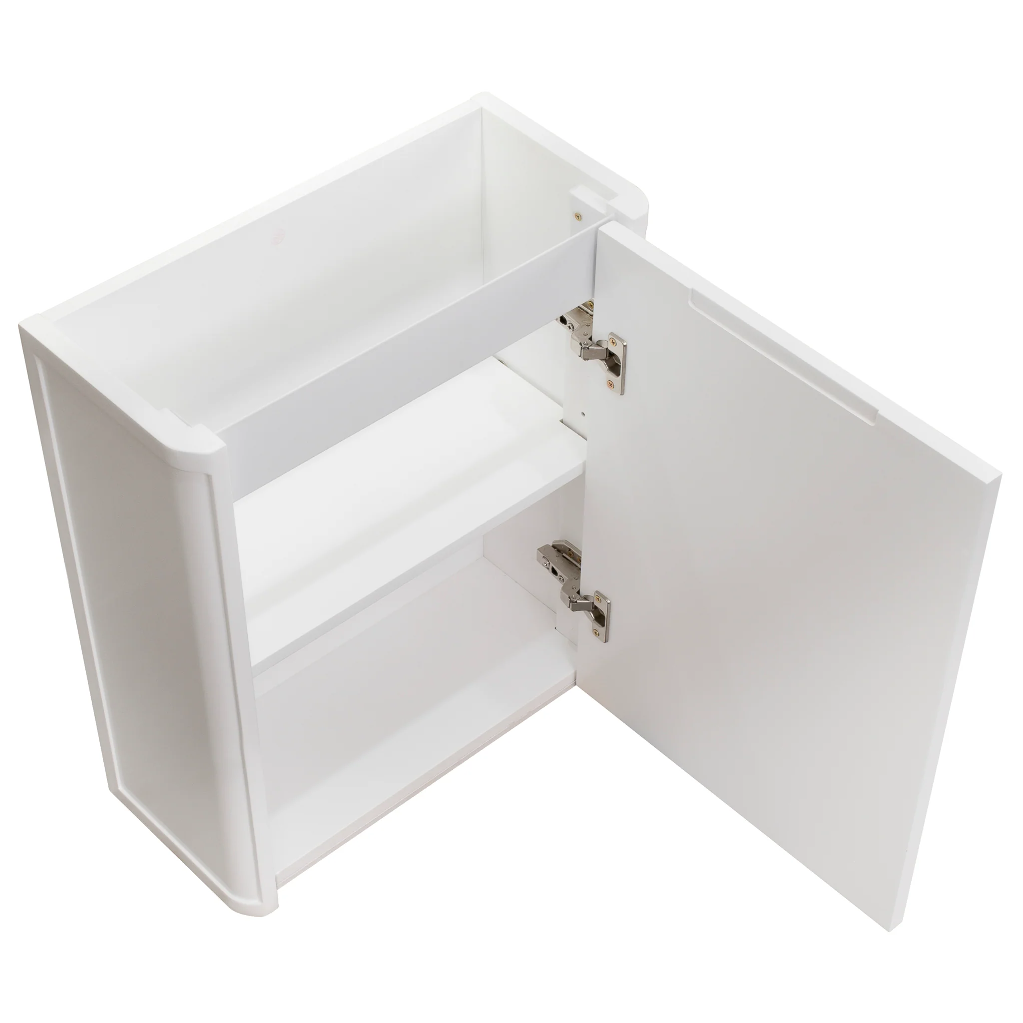 Tura Shaker Petite 500mm Curved Wall Hung Slim Vanity Cabinet, Matte White - Image 8