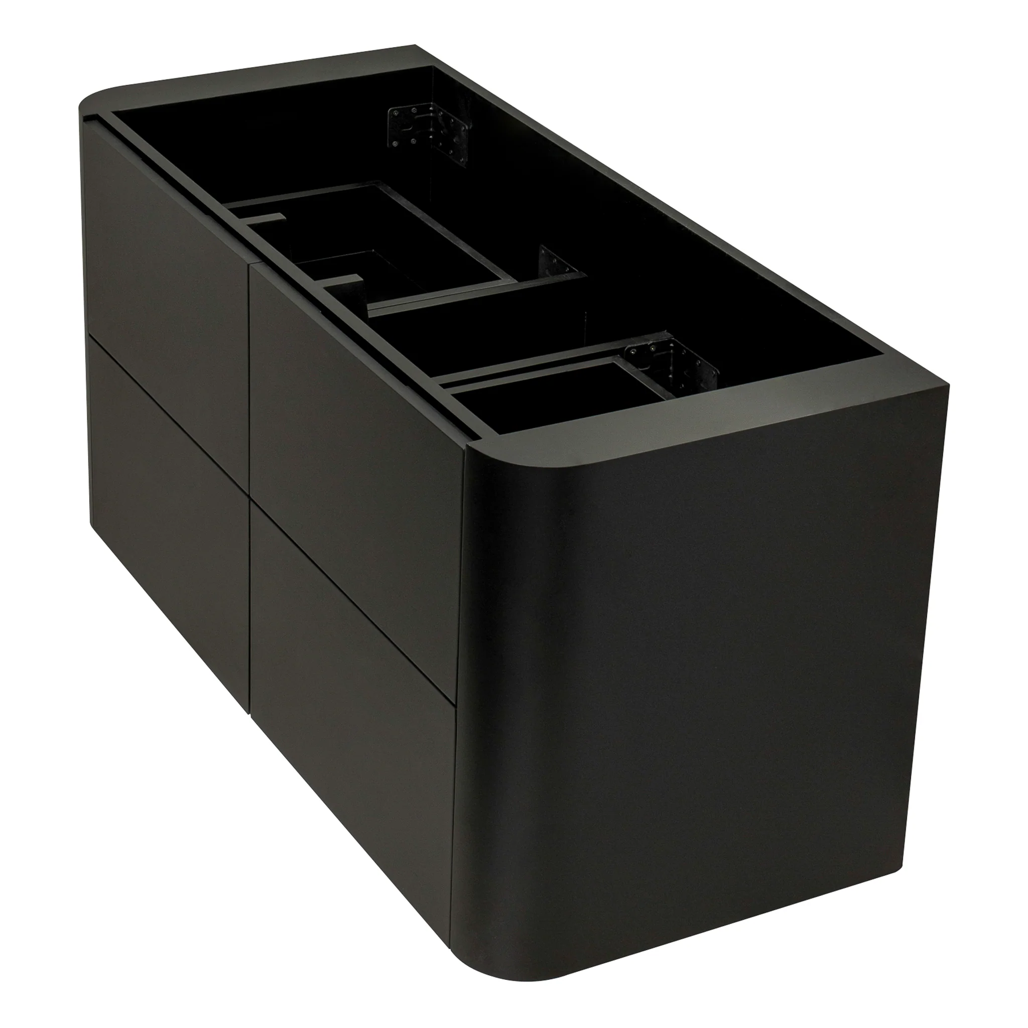 *Clearance* Tura Smooth 1200mm Curved Wall Hung Vanity Cabinet, Matte Black - Image 17