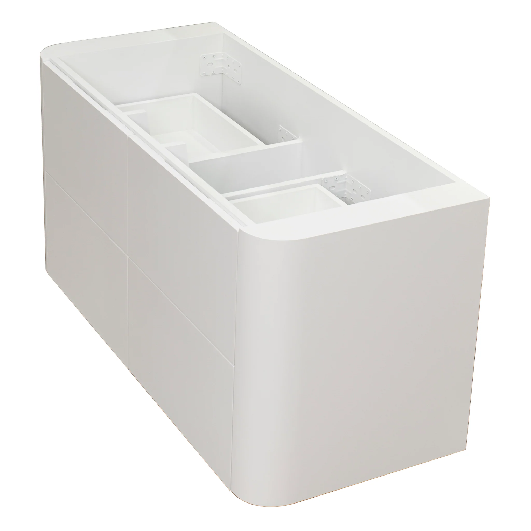 *Clearance* Tura Smooth 1200mm Curved Wall Hung Vanity Cabinet, Matte White - Image 14