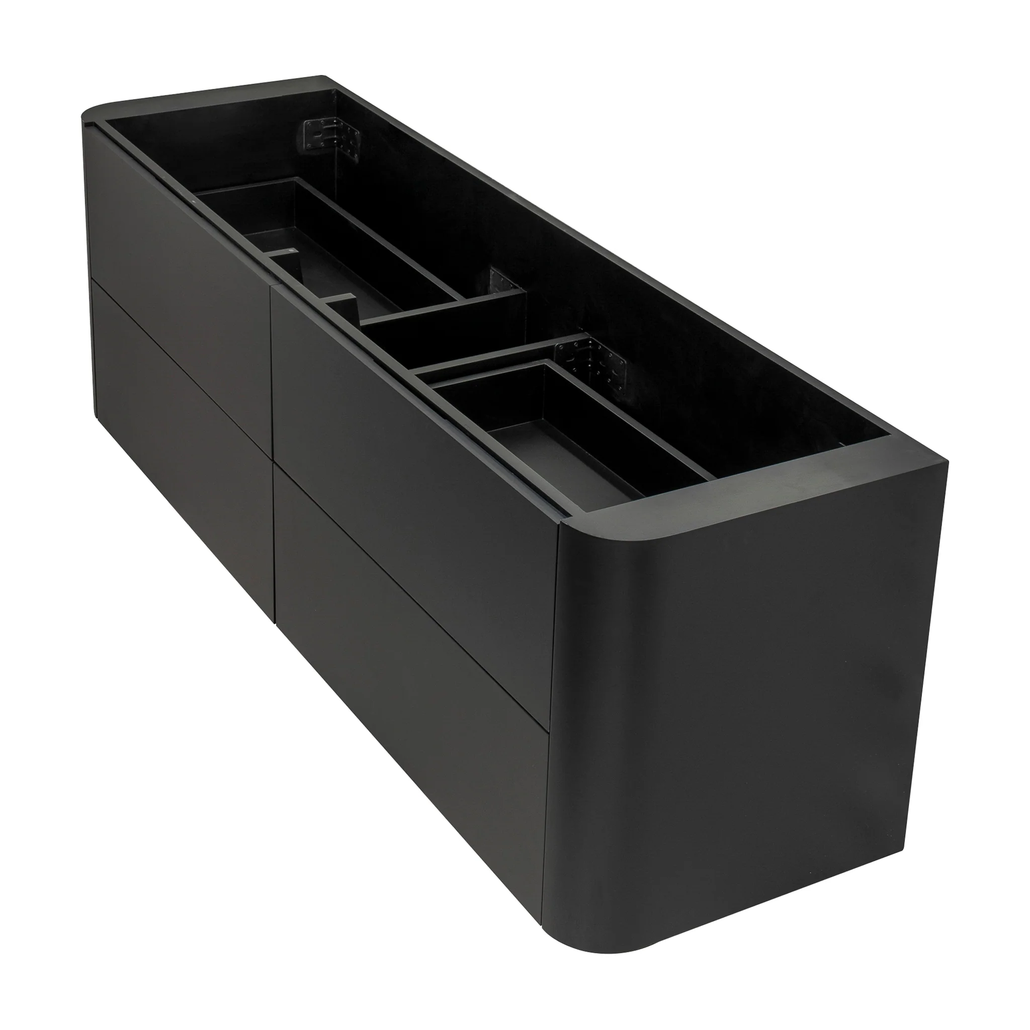 *Clearance* Tura Smooth 1800mm Curved Wall Hung Vanity Cabinet, Matte Black - Image 12