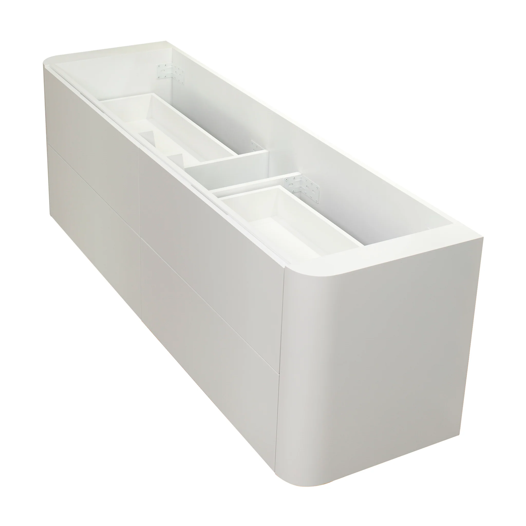 *Clearance* Tura Smooth 1800mm Curved Wall Hung Vanity Cabinet, Matte White - Image 11