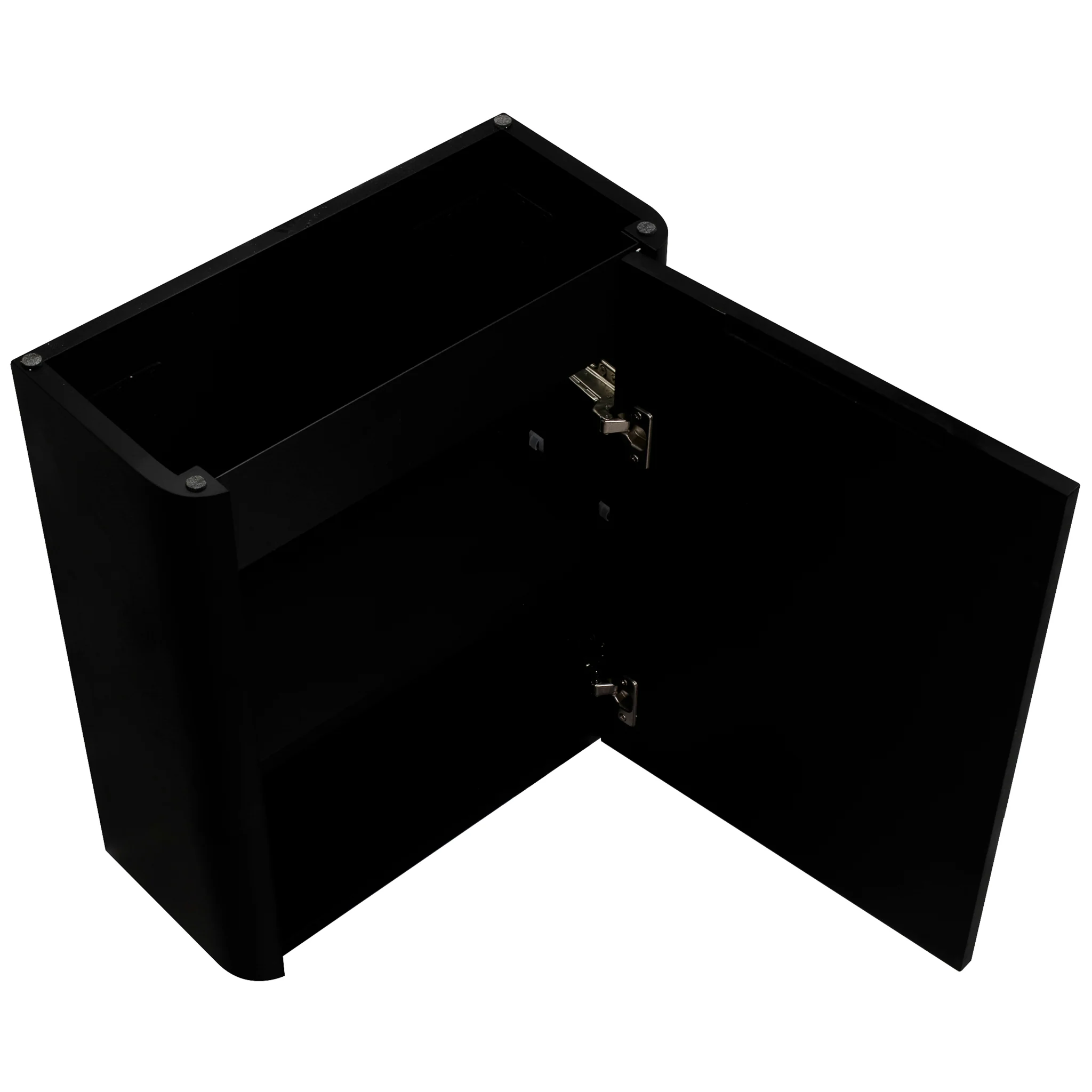 *Clearance* Tura Smooth Petite 500mm Curved Wall Hung Slim Vanity Cabinet, Matte Black - Image 8