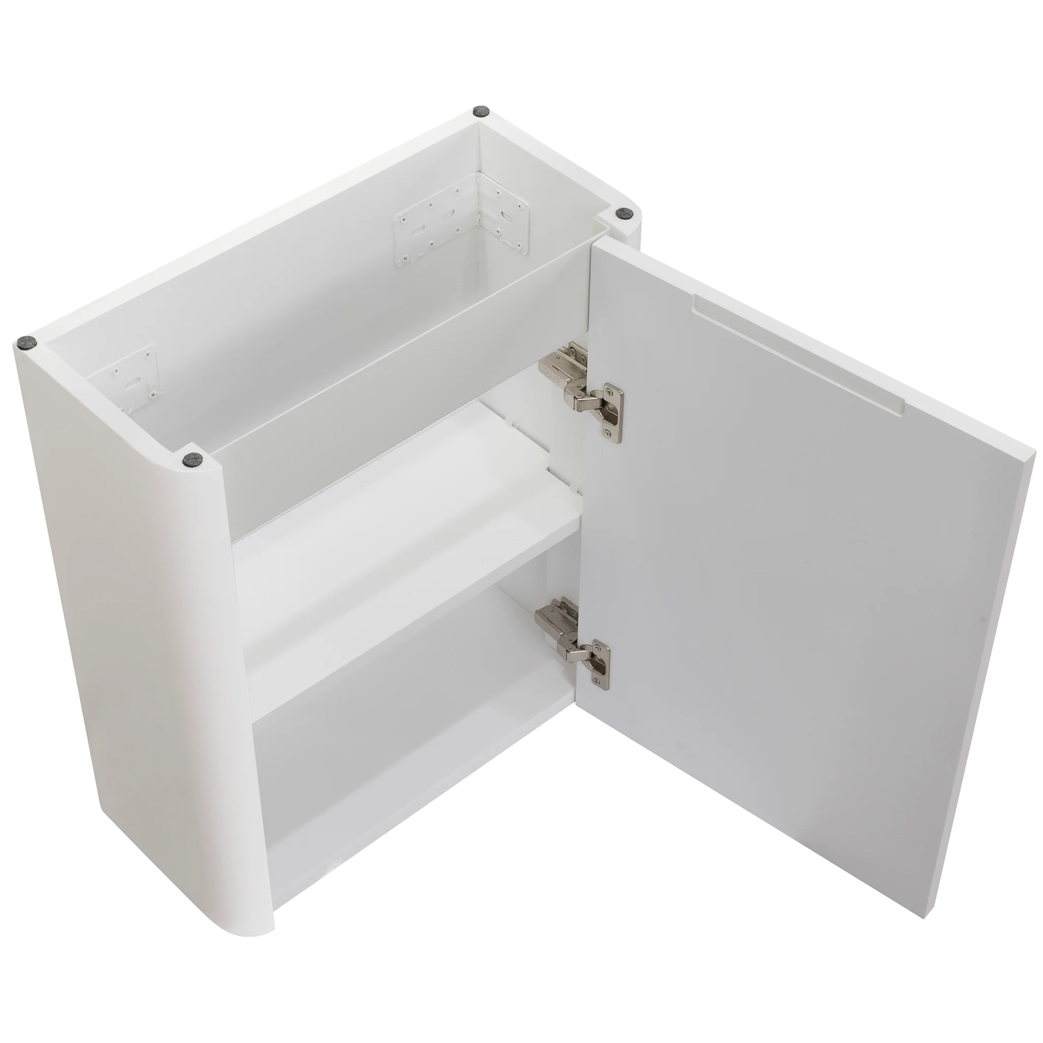 *Clearance* Tura Smooth Petite 500mm Curved Wall Hung Slim Vanity Cabinet, Matte White - Image 8
