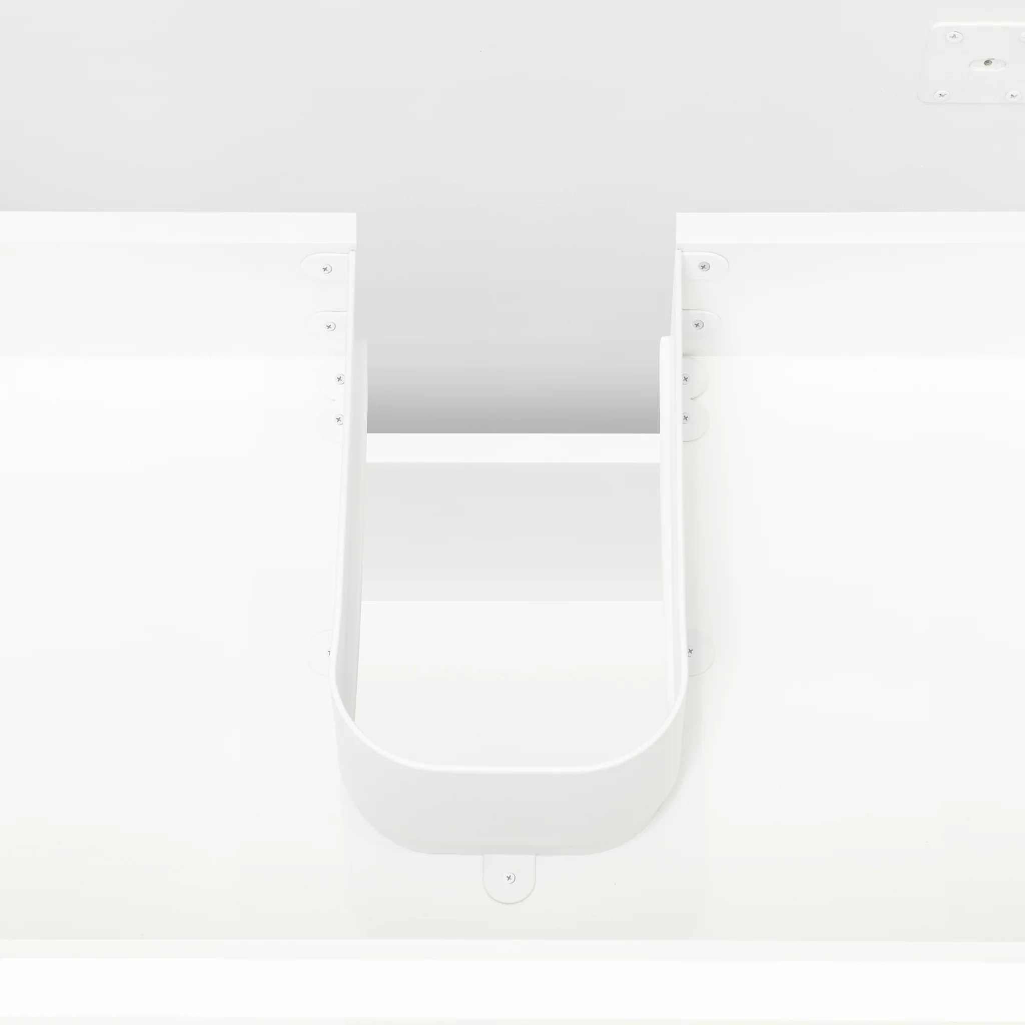 U Shaped Insert Aluminum Under Sink Vanity Drawer Cut Out for Plumbing, Matte White - Image 2