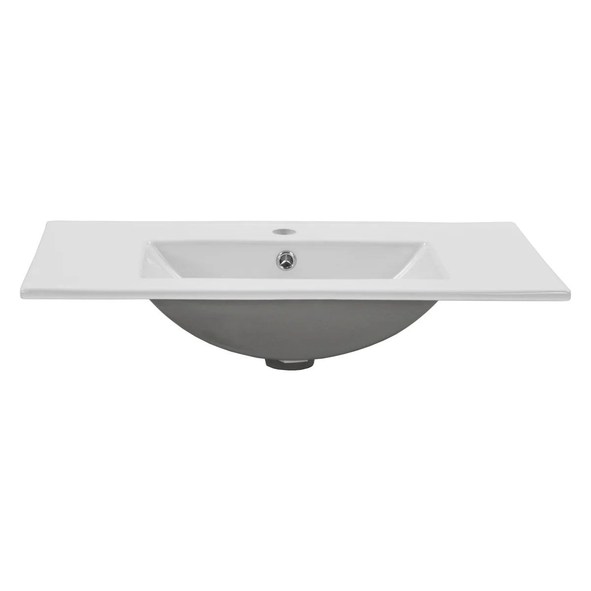 Una 750mm Vanity Top with Single Integrated Sink and Overflow, Gloss White - Image 3