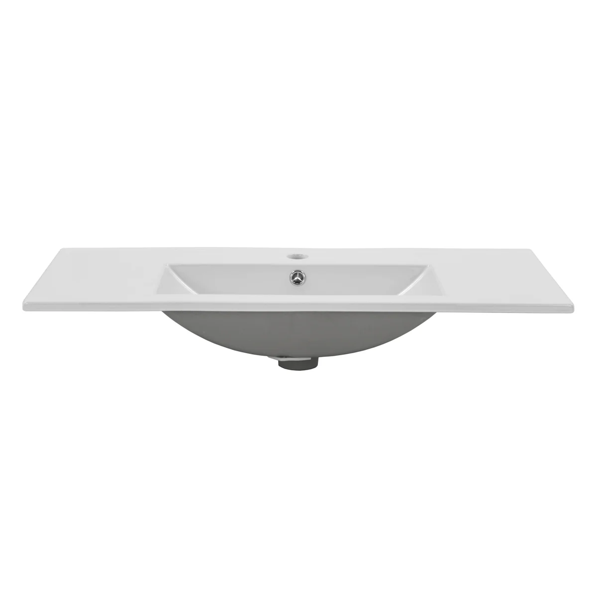 Una 900mm Vanity Top with Single Integrated Sink and Overflow, Gloss White - Image 3